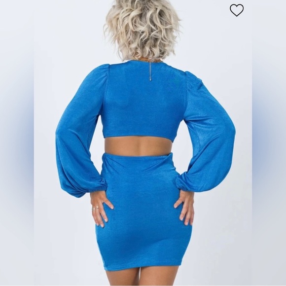 Princess Polly Adi Cut Out Mini Dress Blue - Picture 3 of 4